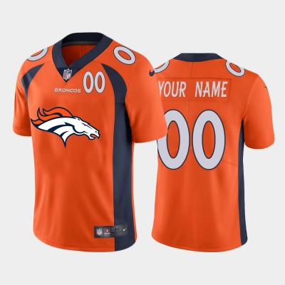 Denver Broncos Orange Custom Men's Nike Big Team Logo Player Vapor Limited NFL Jersey